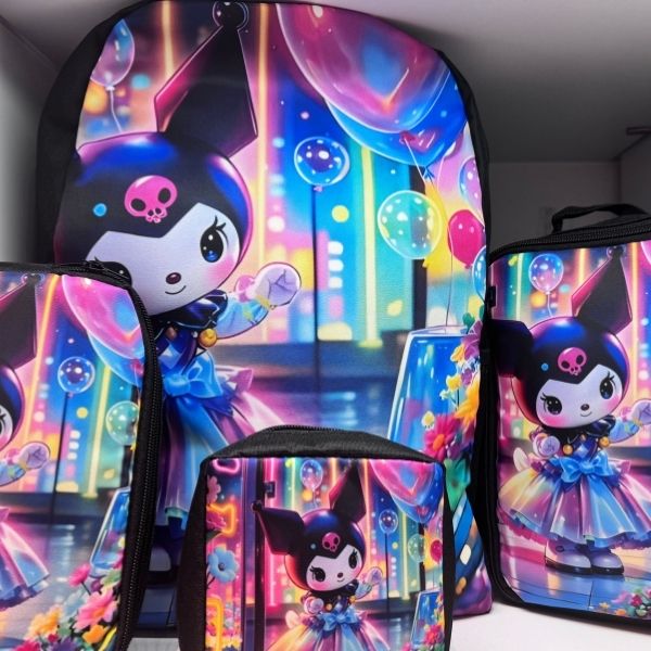 Kuromi Large Back Pack Set | Set de Bultos